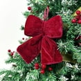 thumbnail image 4 of Adornos navideños con nudo de terciopelo, lazo de terciopelo burdeos, adorno para puerta de árbol de Navidad, decoración de pared, lazos, adornos navideños, decoraciones navideñas para exteriores, dec, 4 of 7