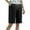Black, variant on Uaswgudfs Women's High Waisted Wide Leg Bermuda Shorts with Drawstring - Summer Loose Comfort Fit Stretch Pocket Shorts