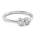 thumbnail image 2 of Dual Stone 0.10 Cts Emerald 925 Sterling Silver Infinity Lovers Women Valentines Day Gifts Ring, 2 of 3