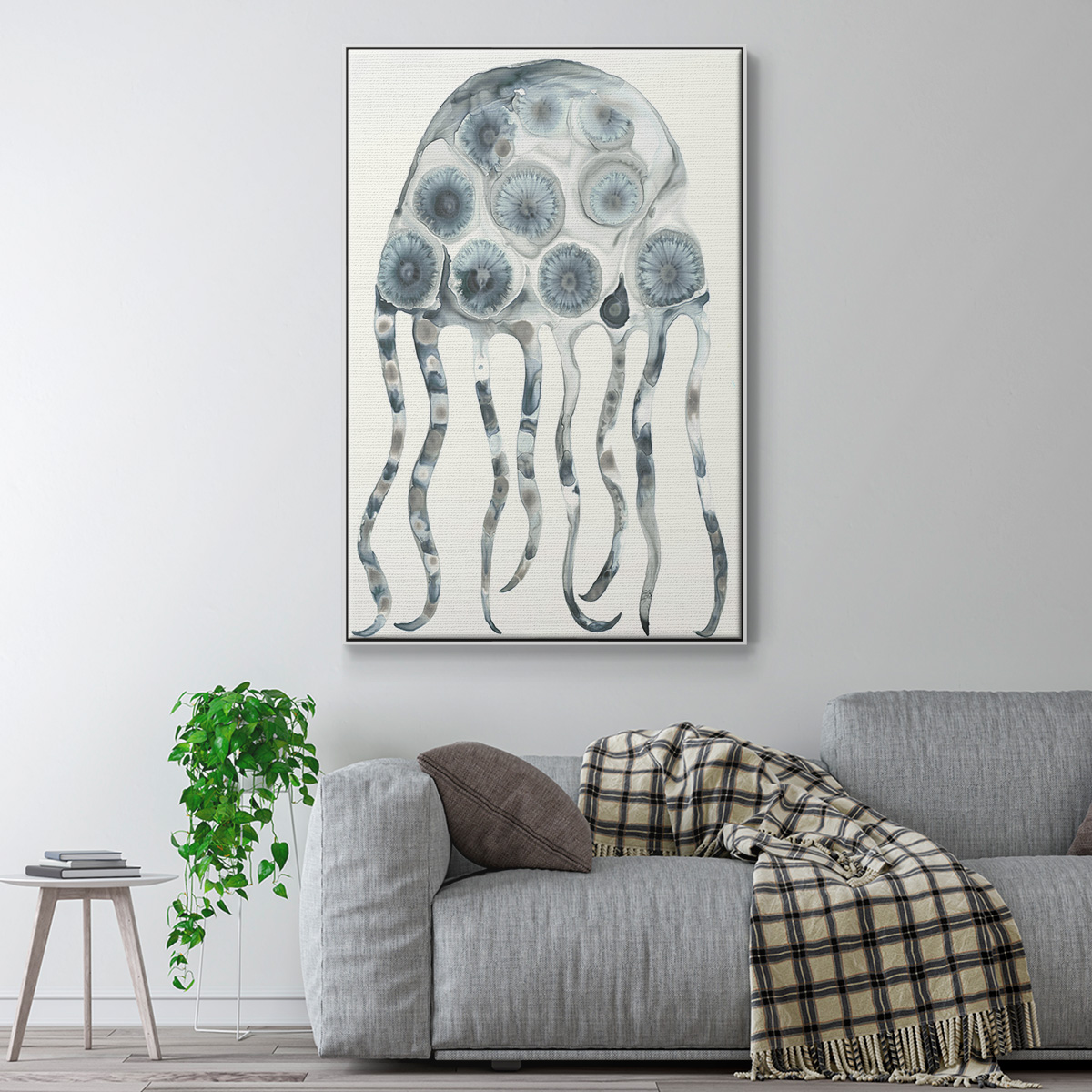 Silver Jelly Framed Premium Gallery Wrapped Canvas - Ready to Hang - 17 x 25 - White Floating Frame