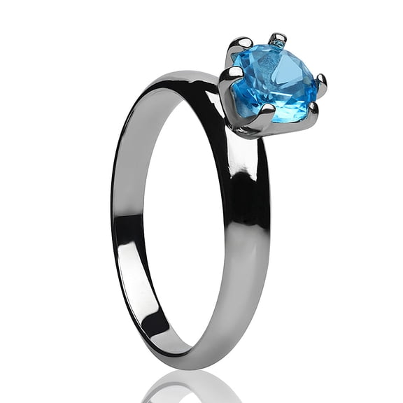 Solitaire Wedding Ring,Titanium Wedding Ring,Aquamarine Wedding Ring,Silver Wedding Ring,Proposal Ring