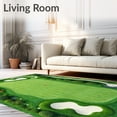 thumbnail image 2 of Flatwoven High Traffic Area Rug, Golf Course Green Tee Off Bath, Non Slip, Stain Resistant, Washable Area Rugs for Living Room, Bedroom(Green, 3X5), 2 of 8