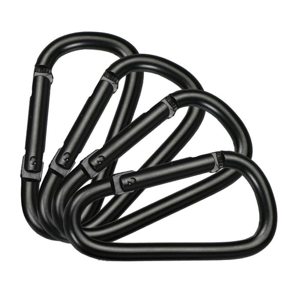 UNTERING 4 Pcs D Rings Clip Hook Spring Hooks Climbing Carabiner Buckle Keychain Clip for Camping, Hiking, Fishing