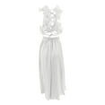 thumbnail image 4 of Summer Dresses for Women 2024 Plus Size Fashion Sleeveless Solid Color Lace Pleated Skirt Dress Short Sleeve V-neck Ankle-length Dress Womens plus $15 & under, 4 of 6