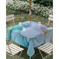 thumbnail image 2 of Purple Teal Golden Marble Outdoor Tablecloth with Umbrella Hole, Abstract Modern Geometric Spillproof Waterproof Outdoor Table Cover, Patio Tablecloths for Party/Garden/Picnic, Square 60"x60", 2 of 9