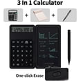 thumbnail image 3 of Portable Desktop Calculator with Notepad & Stylus - 12-Digit Large Display for Office, School & Home, Multi-Function Basic Financial Tool (Black), 3 of 7