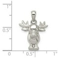 thumbnail image 3 of Auriga Fine Jewelry 925 Sterling Silver Rhodium-plated Polished/Satin Moose Pendant for Women, 3 of 6
