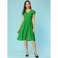 thumbnail image 5 of Vestido de gasa vintage Allegra K Verde S, 5 of 5
