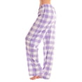 thumbnail image 2 of HKYNLAG Pajama Pants for Women Plaid Soft Lightweight Wide Leg Pj Pants Casual Comfy Loungewear Christmas Sleep Bottoms Light Purple 2XL, 2 of 5