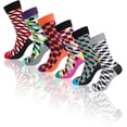 thumbnail image 1 of Mens Dress Socks - Casual - Cotton Colorful Socks 6 Pairs, 1 of 6