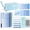 Blue, variant on Four Candies Aesthetic School Supplies with Pink Pencil Case, 4 Gel Pens with Black Ink, 4 Correction Tapes, 2 Pastel Highlighters, 2 Mechanical Pencils, Sticky Notes, Index Post, Back to School