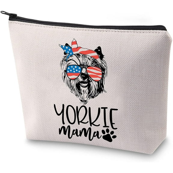 Yorkie Dog Owner Gift Funny Yorkie Mama Dog Lover Zipper Pouch Makeup Bag