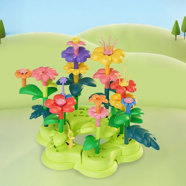 ToyKingdee Toys, Flower Garden Building Kit with Storage case,Educational Toy and Garden Play Set