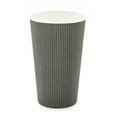 thumbnail image 2 of 16 oz Gray Paper Coffee Cup - Ripple Wall - 3 1/2" x 3 1/2" x 5 1/2" - 500 count box, 2 of 3
