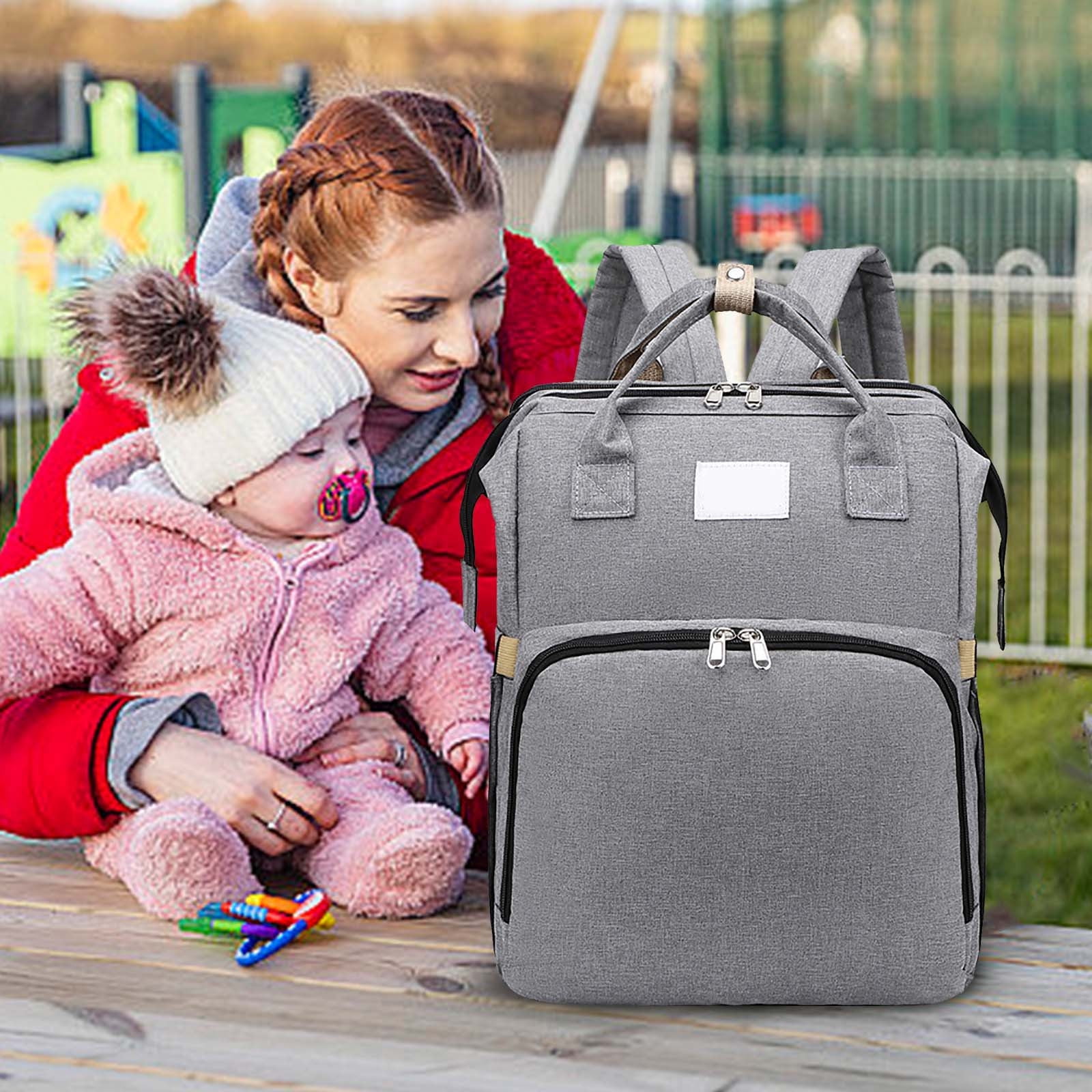 Baby Diaper Bag Backpack,Diaper Bag Backpack with Changing Station,Large Baby Diaper Bag,Multifunctional Travel Diaper Waterproof Backpack for Baby,With Portable Diaper Pad