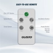 Gusto 33 Bladeless Tower Fan, 3-Speed Electric Fan with LED Display and WiFi Function, White