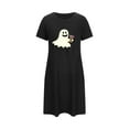thumbnail image 4 of Sakmal Halloween Mumu Nightgowns for Women Lightweight Black Cute Plus Size Sleep Dress Short Sleeve Short Crew Neck Ghost Print Nightgowns S-2XL, 4 of 5