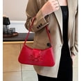 thumbnail image 3 of Bolso de hombro Amszke Y2K Trendy Bow Red Leather para mujer, 3 of 7