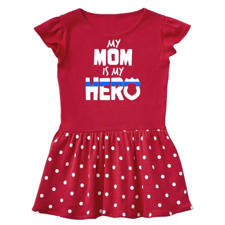 

Inktastic My Mom is my Hero Police Officer Family Gift Baby Girl Dress