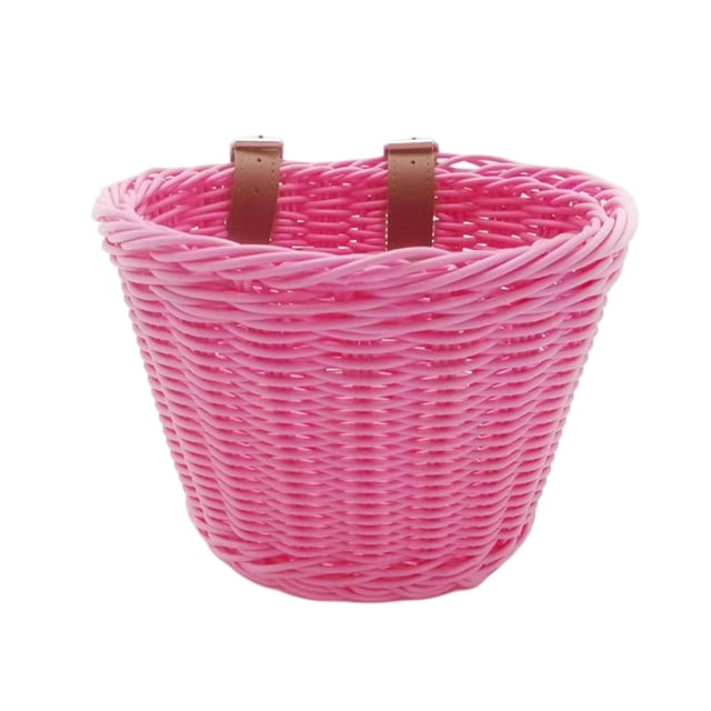 koolsoo Panier de Vélo Enfants Panier de Guidon Imperméable Tissé à la Main Réglable Rose