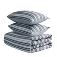 thumbnail image 6 of Peace Nest Year-Round Printed Striped Microfiber Comforter Set, Dark Grey, Full/Queen, 6 of 6
