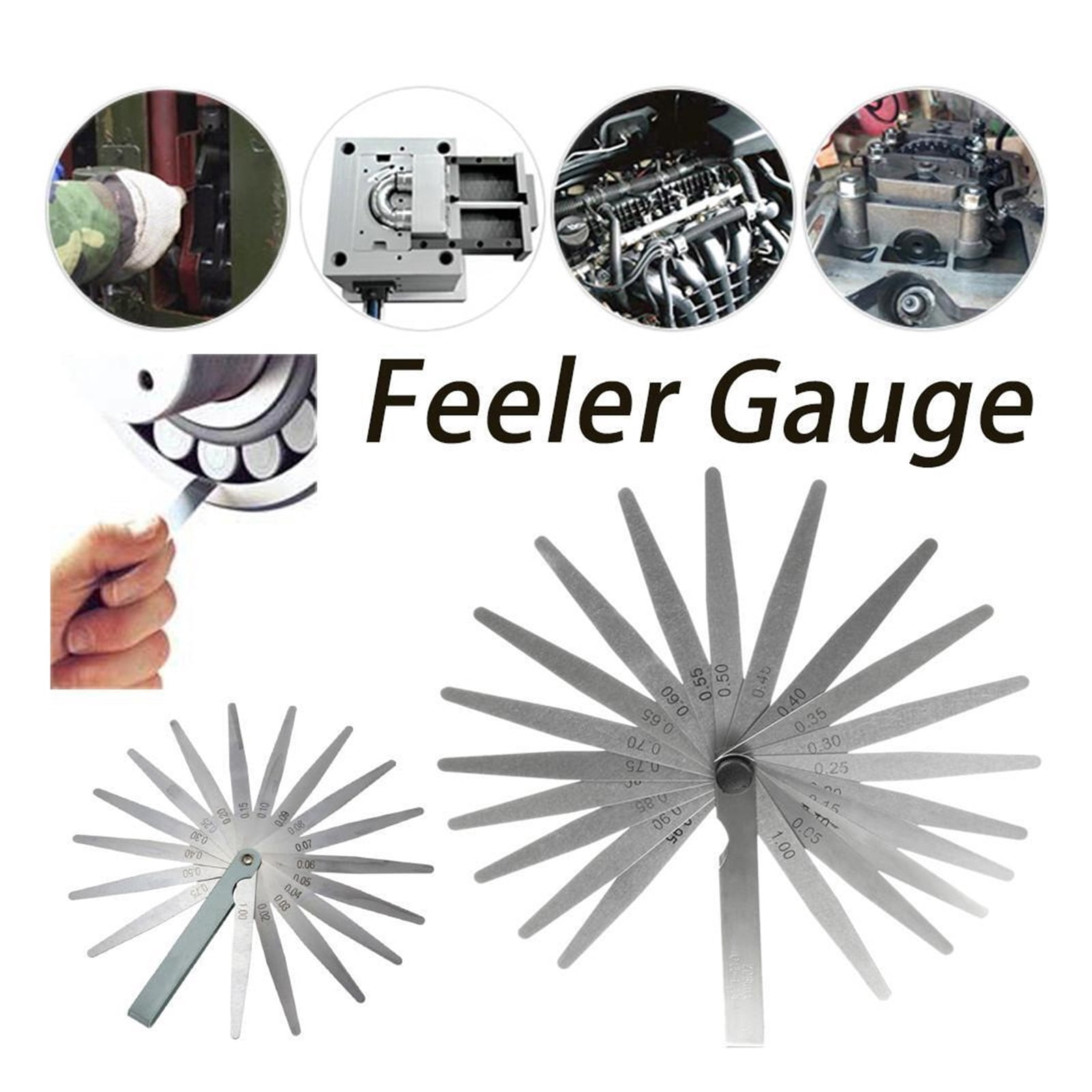 1 Set Metric Feeler Gauge 17/20 Blades 0.02-1.00mm For Measurements Tools ,Corrosion-Resistant