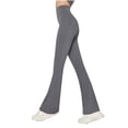 thumbnail image 2 of SELONE Flared Leggings Women Gray High Waist Workout Pants Full Length Curvy Casual Long Bootcut Workout Pants for Work out Pull on Solid Soft Yoga Lightweight Comfy M Breathable Gym Clothes, 2 of 7