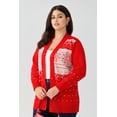 thumbnail image 3 of CASSIE LIZ Womens Sweaters Plus Size Fall Cardigans for Women Fashion Red Snowflake Open Front Cardigans Casual Winter Long Sleeve Lightweight Knit Holiday Sweaters with Pocket XL 14W-16W, 3 of 7