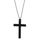 thumbnail image 3 of Metal Beaded Chain Wooden Cross Pendant Necklace Black, 3 of 4