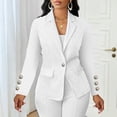 thumbnail image 2 of Edvintorg Womens Blazers for Work Casual Long Sleeve Notch Lapel Suit Jackets with Buttons Fashion Clothing Women White XL, 2 of 9