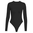 thumbnail image 4 of Women Bodysuits Crew Neck Long Sleeve Bodysuit Comfortable Against The Skin Tops Body Suits Clothing, 4 of 4