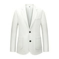 thumbnail image 2 of jjayotai Men's Business Blazer, Casual Sport Coat Lightweight Linen Two Buttons Suit Jackets Stylish Daily Suits White XL, 2 of 4