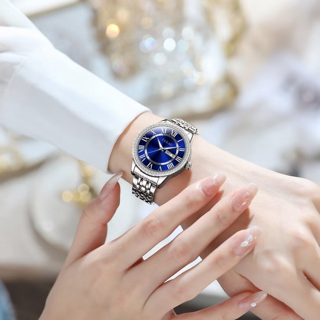 Taxau Womens Luxury Diamond Watch Gold Silver Waterproof Quartz Small Wrist Amazon.com: TAXAU main image 4