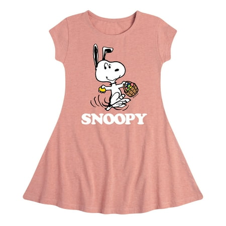 

Peanuts - Snoopy Easter Basket - Girls Fit And Flare Cap Sleeve Dress
