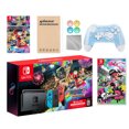 thumbnail image 1 of Nintendo Switch Mario Kart 8 Deluxe Bundle: Red/Blue Console, Mario Kart 8 & Membership, Splatoon 2, Mytrix Wireless Pro Controller Blue Bamboo and Accessories, 1 of 8