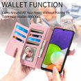 thumbnail image 6 of Zipper Storage Design Wallet Case for Samsung Galaxy A22 4G (Not 5G), Skin Friendly Feel Leather Case with Magnetic Clasp and Muliti-Card Slots Holster for Samsung Galaxy A22 4G,SZY Pink, 6 of 9