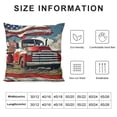 thumbnail image 5 of SHANXI Throw Pillow Covers Truck Red White and Blue Pillows Happy Cushion Case for Sofa Home Couch Outdoor Car 12x12in, 5 of 5