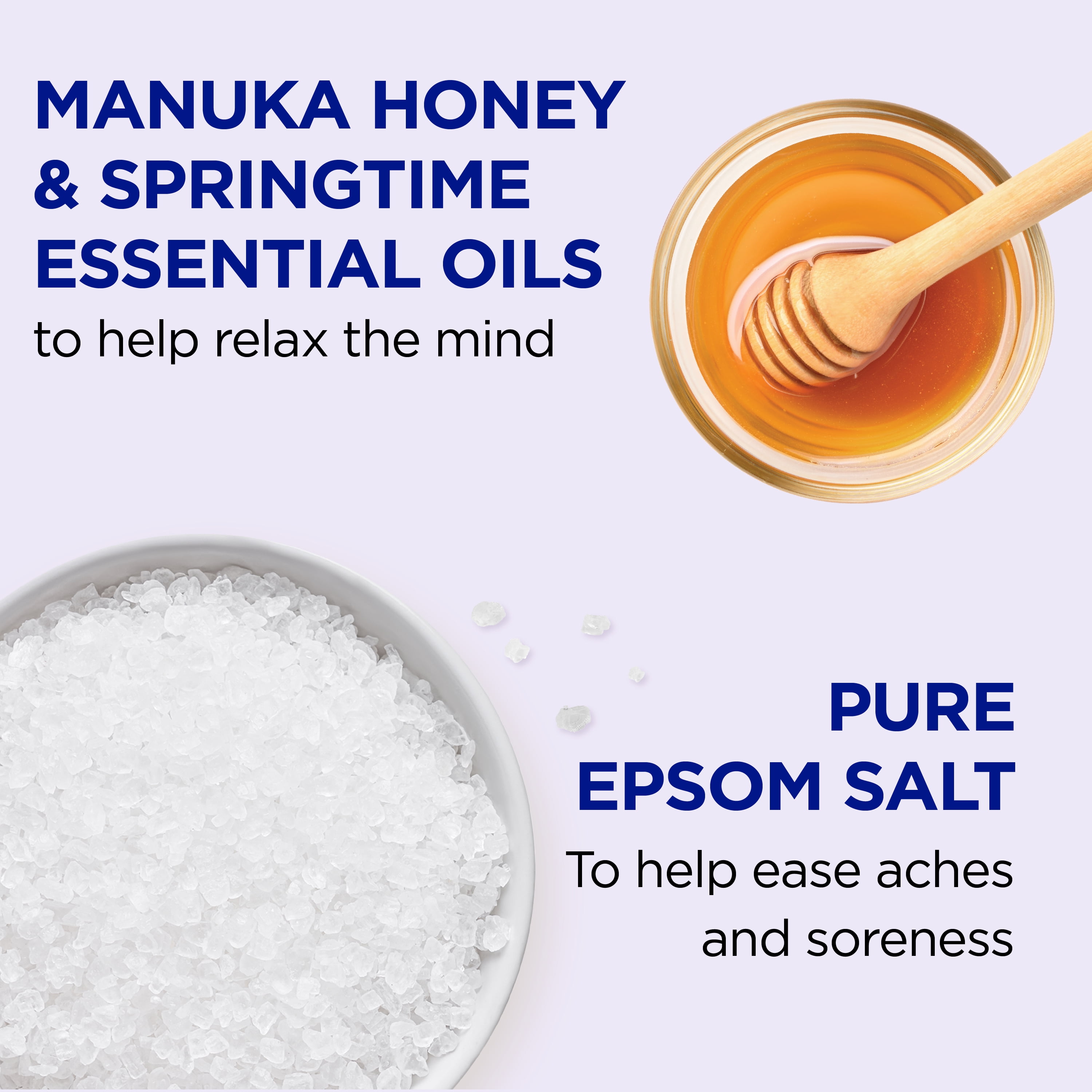 Dr Teal's Honey Blossom Epsom Salt Magnesium Soak with Honey & Essential Oils, 3 lbs, 4 count