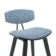 thumbnail image 5 of Fox Modern Swivel Counter Height Bar Stool with Speckled Blue Upholstered Seat and Black Brushed Wood Frame, 5 of 5