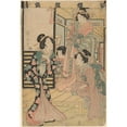 thumbnail image 2 of Eizan Kikukawa 18x24 Gold Ornate Framed and Double Matted Museum Art Print Titled - Three Beauties and a Child (Two Standing, One Seated) (19th Century), 2 of 4