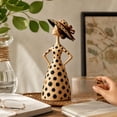 thumbnail image 3 of Retro Lady Figurine with Polka Dot Dress and Hat, Handcrafted Resin, Beige and Black, for Living Room Shelf, Vintage Home Decor, 3 of 3