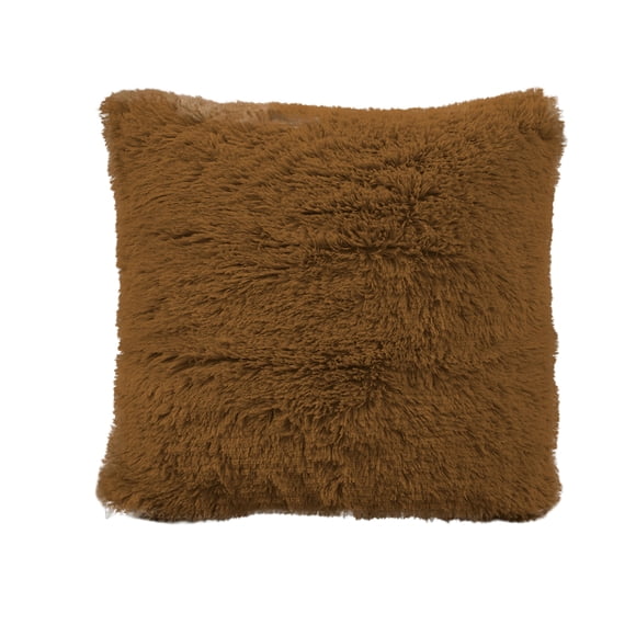 Cojín Decorativo de Pelo Largo Miel de 50 X 50 cm