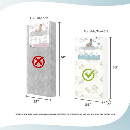 Dream On Me 2-In-1 Breathable Innerspring Two-Sided Mini/Portable Crib Mattress