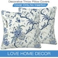 thumbnail image 3 of Chinoiserie Throw Pillow Cover Case Blue White Flowers Throw Pillows Set of 2 Super Soft Pillow Covers 16x16 Inches Farmhouse Home Decor for Living Room Bedroom Sofa Couch Cushion Cover, 3 of 6