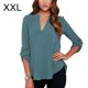 thumbnail image 1 of Guardurnaity Camisa de mujer con cuello en V Color sólido Top Verano Camisa V Casual Blusa suelta Prendas para la parte del cuerpo Verde XXL Guardurnaity AP003082-20, 1 of 4