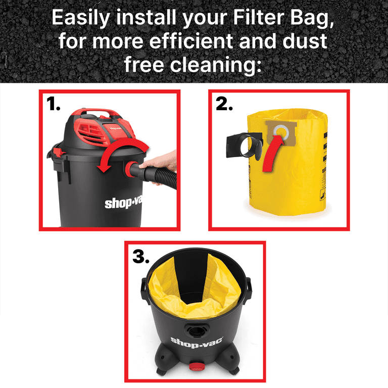 Shop-Vac 5-8 Gallon High-Efficiency Dust Collection Bag, 2