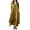 Yellow, variant on HIMONE Long Sleeve Solid Color Tunic Dress For Lady V-Neck Button Down Maxi Dress Womens Ruffle Pleated T Shirt Dress Irregular Hem Fake Two Piece Dress Plus Size