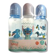 BABY BOTTLE SET 3 - BOYS 243 - DISNEY STITCH - BLUE WHITE - 9 oz BPA FREE