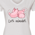 thumbnail image 4 of Inktastic Let's Relaxolotl with Sleeping Axolotls Women's V-Neck T-Shirt, 4 of 5