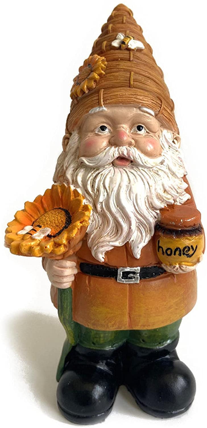 Garden Gnomes Ornament White Robe Smoking Dwarf Garden Ornaments Indoor